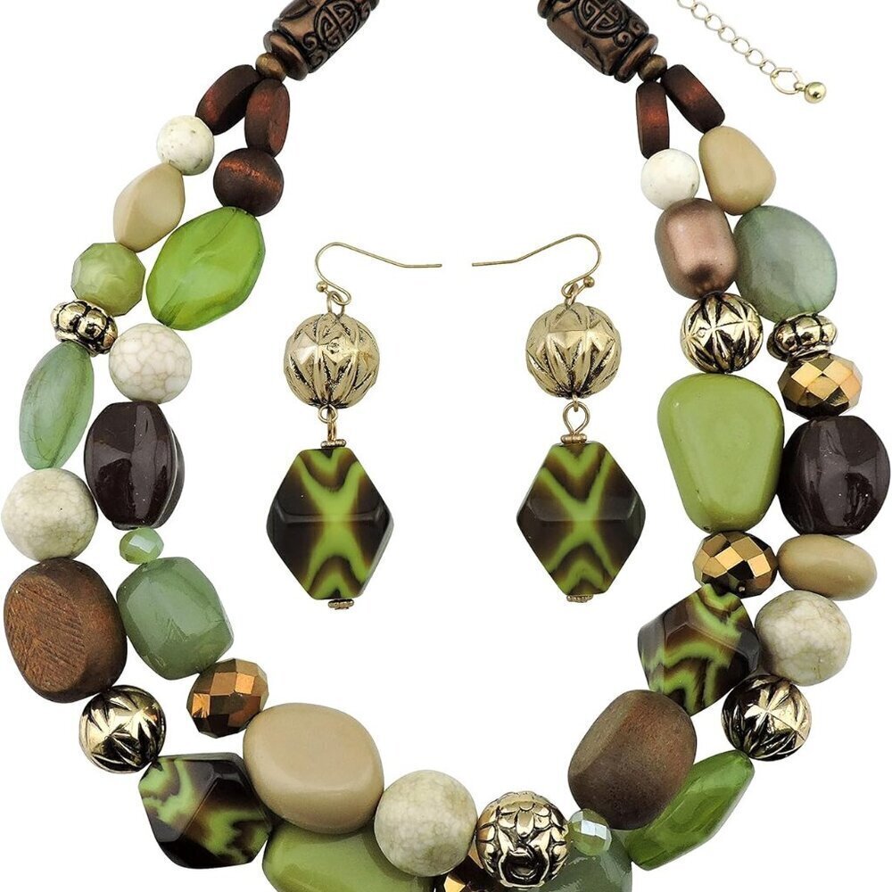 Chunky Women's Necklace Set Acrylic Beaded Statement Jewelry Gift